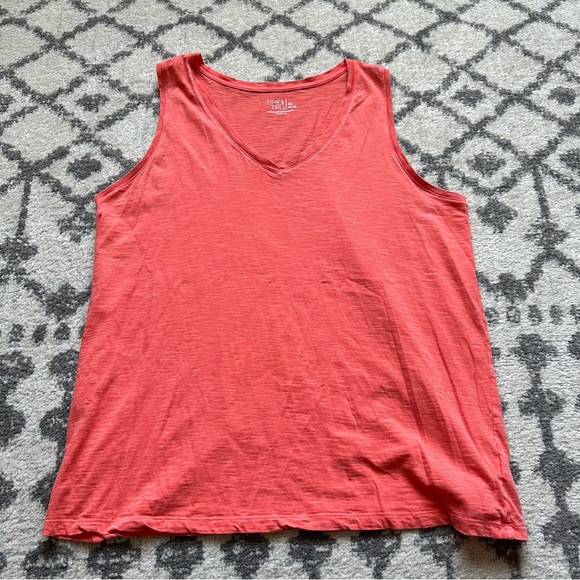Time and Tru Coral/Pink V-Neck Tank Top Size XL - Picture 4 of 8